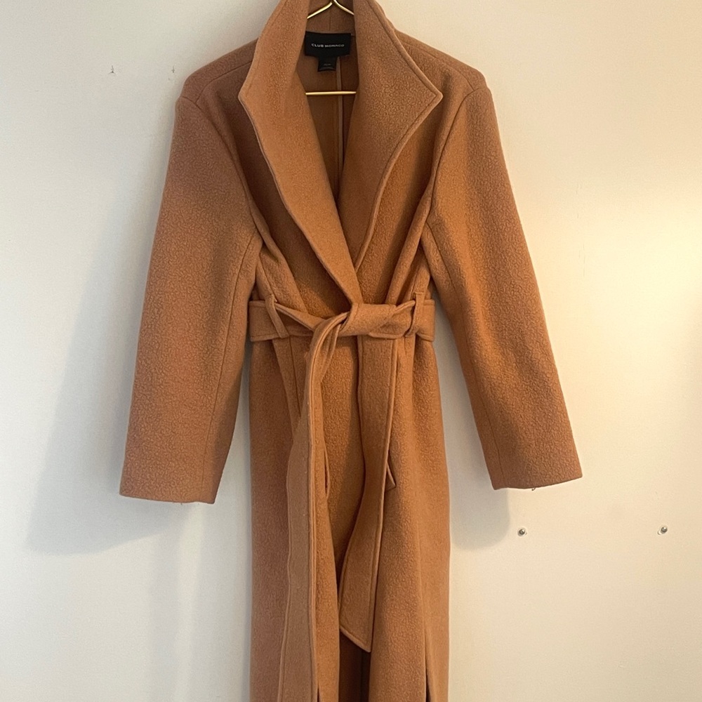 Club Monaco camel wool belted coat XS - 80% wool